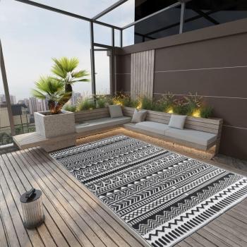 Tapis d'extérieur noir 190x290 cm en matière synthétique
