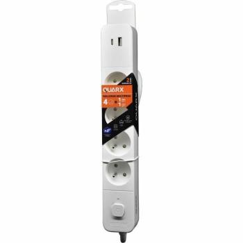 Multiprise QUARX 4P avec 1 USB-A et 1 USB-C