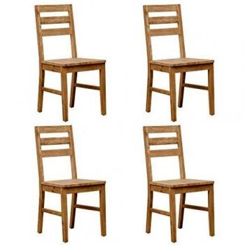 Juego de 4 sillas de comedor en madera maciza de acacia
