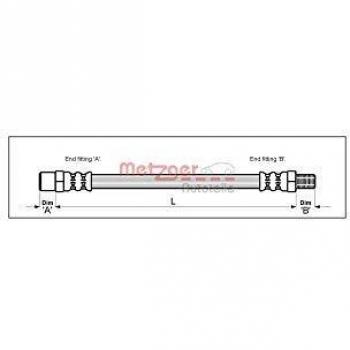 Flexible de frein M10×1 VW Polo II – METZGER 4110580