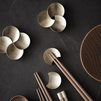 Copper Moon Shape Chopstick Holder