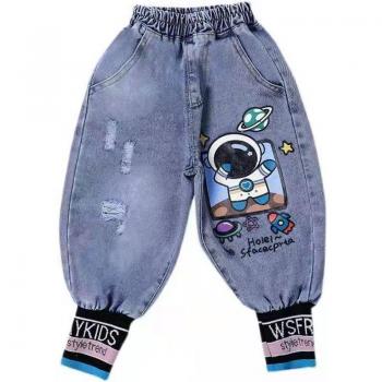 Pantalón Denim Infantil Cartoon 2022 Estilo Primaveral
