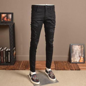 Jeans de Talla Fina Rugged Chic Negro para Verano