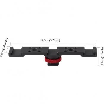 PULUZ Triple Zapata + Soporte Extendido + Luz Refill para DSLR
