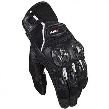LS2 Gants de moto Spark II cuir perforés Noir Blanc S