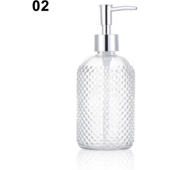 Distributeur Antiquité en Verre 450 ml – Design Blanc Argente