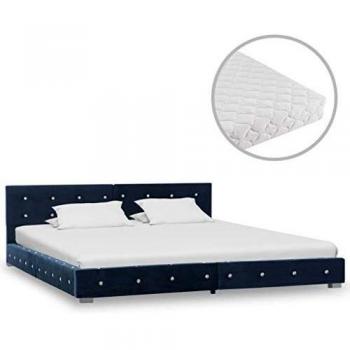 Letto di Lusso Blu Velluto 180x200 (VIDAXL)