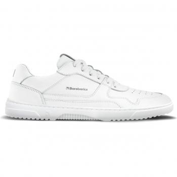 All-White Leather Barebarics Zing Sneakers