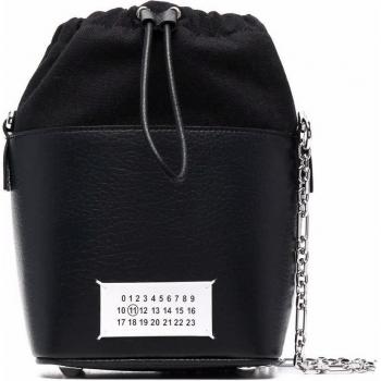 Maison Margiela Black Leather and Canvas Bucket Bag | S61WG0035P4348