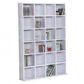 HOMCOM DVD CD Media Storage Cabinet Racks Wooden Shelf Video Bookcase Display
