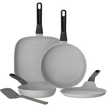 BergHOFF Leo Glints Five‑Piece All‑Ceramic Non‑Stick Cookware Kit – White