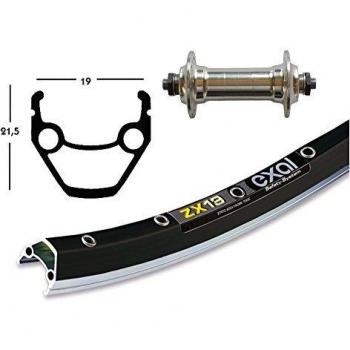 Silbernes Laufrad 28 V‑Rad 1,75 – Exal SSP 36L, Niro-Speiche, Schw/POL