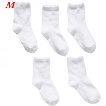 Frühjahrs‑Trend: 5 Paare reine weiße Baby‑Sportsocken (Junge/Mädchen)
