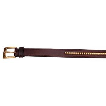 Horka Damen‑Leidergürtel Clincher – Braun mit goldener Verzierung, 95 cm