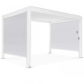 Pergola Bioclimatique 3x4m OVIALA ATHÈNES – 2 Stores en Aluminium Blanc