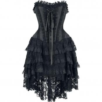 Robe gothique femme : courte et corsettée – Noir
