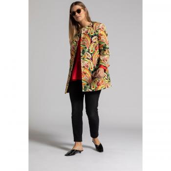 Giacca paisley lunga rossa per donna taglia 52