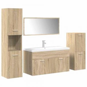 Collezione 5 elementi mobili bagno in rovere Sonoma