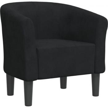 Fauteuil Velours Noir Assise Confortable