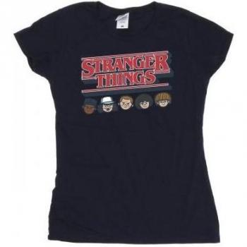 Netflix Women's Stranger Things Logo Cotton T-Shirt L Navy Blue
