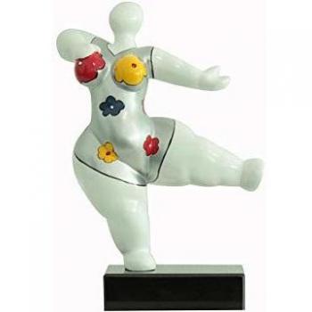 Meubletmoi Design Contemporain : Statue Femme dansante aux fleurs multicolores