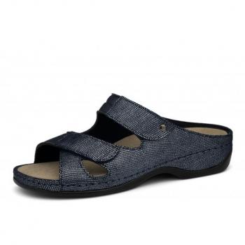 Pantofole Berkemann Donna Janna Plus con fermagli regolabili e bordo morbido – Blu 37.5