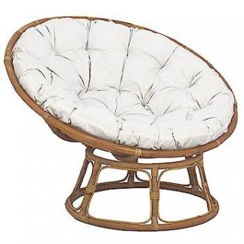Sillón papasan de ratán con cojín, palaos, natural, 114x69.5x73 cm