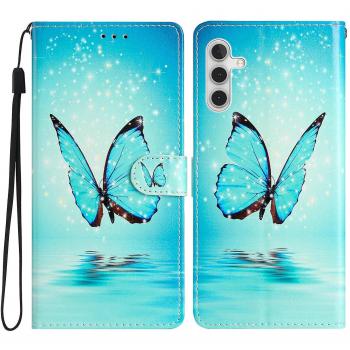 Carcasa de Cuero Azul con Billetera y Magnete para A35 5G