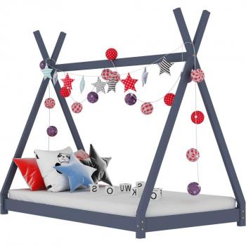 Mueble de Cama Infantil Pino Gris 70x140 cm Maison Exclusive