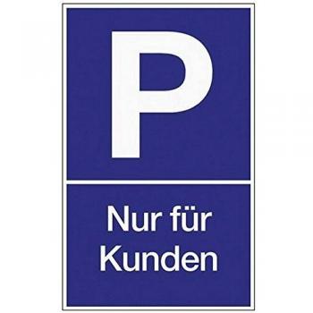 Panneau de Signalisation de Stationnement Client L250xl400 mm Plastique Bleu/Blanc