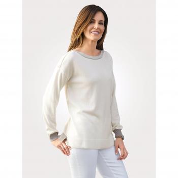 Delmod Damen Strickpullover mit Glanzoptik