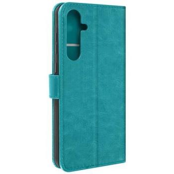 Funda Galaxy A35 con muñequera y solapa multifuncional en turquesa