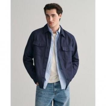 Gant Camicia Overshirt Blu Marino Taglia XL