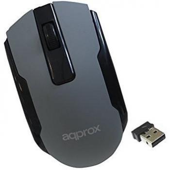 Ratón inalámbrico negro y gris Approx