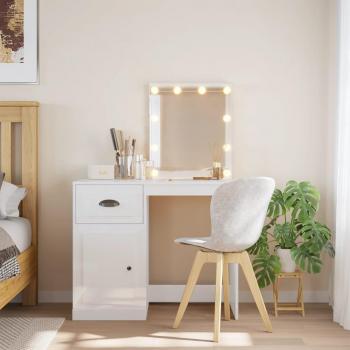 Table à bijoux avec lumières LED blanche brillante 90x42x132,5 cm