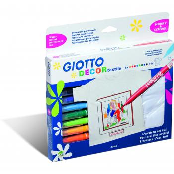 GIOTTO DECOR TEXTILE ASTUCCIO 8 PENNARELLI CON MAGLIETTA