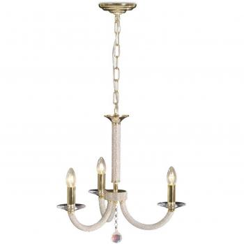 Suspension Elena 3 Lumières Doré et Cristal