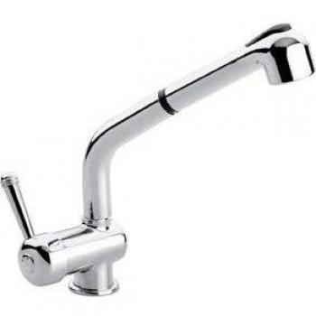 Emmevi Rubinetteria Laguna 4066, Miscelatore Monocomando con Doccetta Estraibile, Colore Pietra