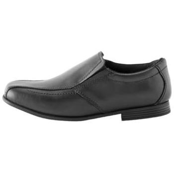 Next Black Standard Fit (F) Schulschuhe Slip-On aus Leder