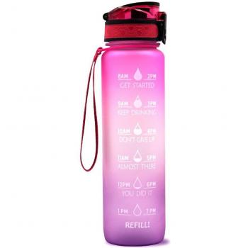 32Oz Fitness Motivational Water Bottle with Time Indicators