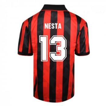 AC Milan 1994 Score Draw Camiseta Roja Large Retro
