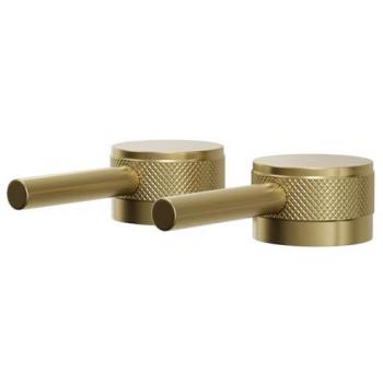 Brushed Brass 43×27×97mm Industrial Bath Filler – Half Knurled, Dual Heat