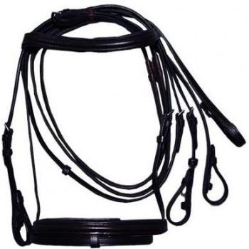 Briglia Imbottita Cavesson X-Small Nero con Redini in Gomma