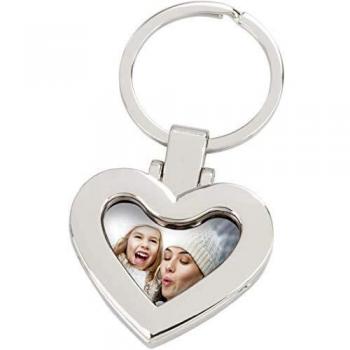 Polierter Edelstahlschlüsselanhänger in Herzform von Eichmüller – Fotoleinwand