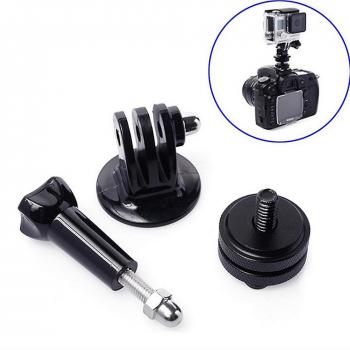 Adaptador 1/4” con Soporte Trípode y Tornillo para GoPro y Cámara DSLR