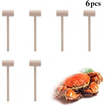 6PCS Crab & Shellfish Wooden Tools
