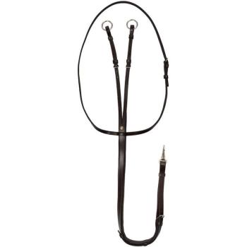 Martingala in pelle nera con cuciture eleganti per pony