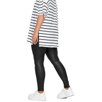 Schwarze Leggings im Lederstil für Damen, Curve & Plus Size, Yours
