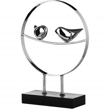 Double‑Feathered Sculpture Set on Plinth – Premier Housewares