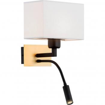 Euluna Harry Angular Wall Sconce, Brass/Black/White